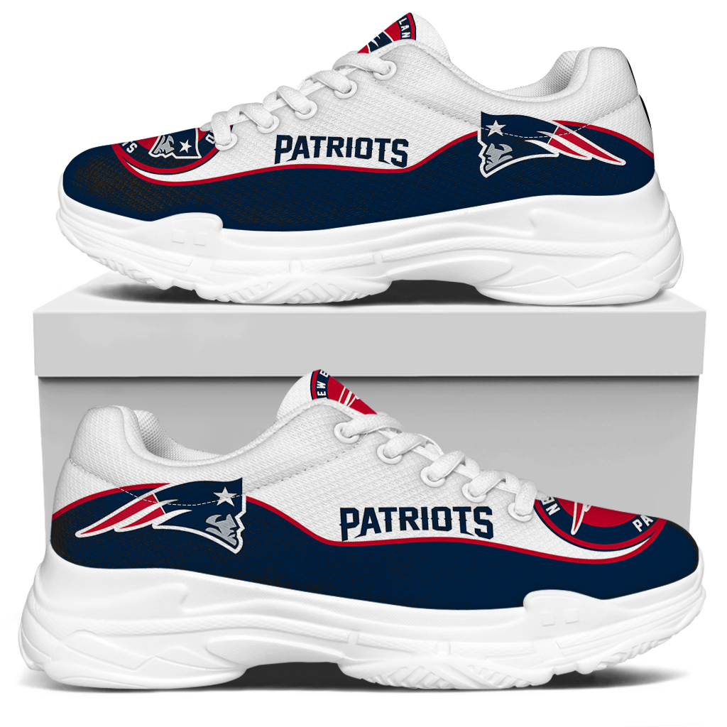 Women's New England Patriots Edition Chunky Sneakers With Line 002